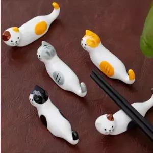 고양이 수저받침대 도자기 수저 홀더 젓가락 받침 식기 스푼 포크