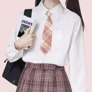 핑크 교복 자동 넥타이 체크