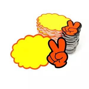 할인 POP 광고 세일 V손 미니 공백 구름 쇼카드 100매 신상품안내 안내문 매장 진열 톱니모양 글씨 스티커