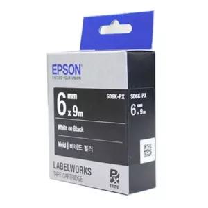 ( EPSON) 라벨테이프 6mm SD6K 검정 흰색)프린터 테잎 용이프 터치 인쇄 테프