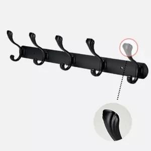 디자인후크 스텐레스 다용도 블랙 벽걸이부착행거 옷걸이 모자걸이 수건걸이 후크 면행거 고정