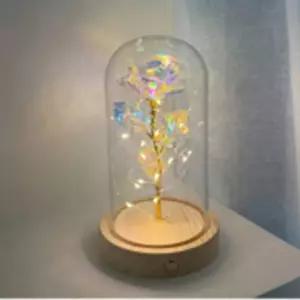 크리스탈 로즈돔 유리 LED 무드등 홀로그램 장미인테리어소품 생일선물추천 기념일 시들지않는꽃 선물 졸업