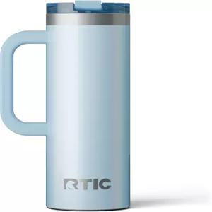 뚜껑과 손잡이가 있는 RTIC 20 로드 트립 여행용 머그잔 세라믹 안감 단열 스테인리스 스틸 금속 이중 벽