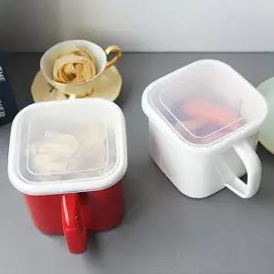 [콩심팥심]법랑 IH 손잡이 라면기 반찬통 1P 뚜껑 인덕션 다용도 씨리얼그릇
