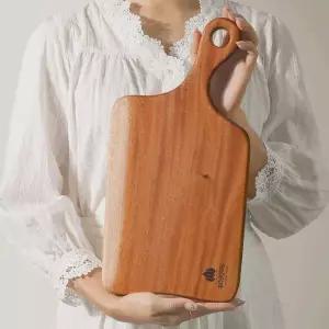 [골드스마일]손잡이 원목 사각 도마 40.5cmx20cm