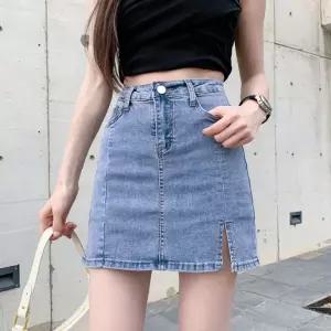 청치마 미니-스커트 속바지 데님 트임 치마