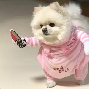 강아지 처키 할로윈복장 애견의류 반려동물 조끼사진촬영 의상 유치원 귀여운옷 펫복장 파티 포토