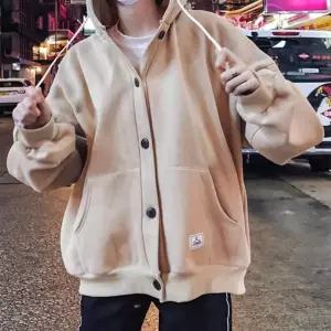 학생 기모 단추 후드집업 점퍼 아우터 베이지베이직 기본 데일리 간절기 커플 가을 겨울 자켓 맨투맨 집업