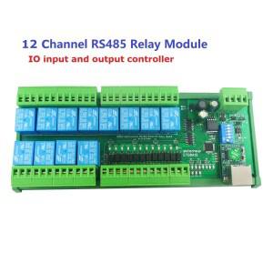 릴레이 모듈 모드버스 RTU TCP/IP 네트워크 컨트롤러 스위치 보드, PLC PTZ 카메라 LED용, 2 IN1, 12Ch 이