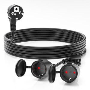 전기연장선 유럽 전원 코드 연장 케이블 3cm 3m 5m 7m Schuko 유로 더블 플러그 소켓 방수 IP44 250V 16A 야외 가정 PC용