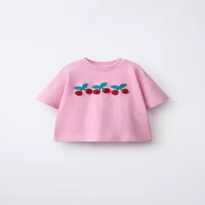 ZARA 자라 크로셰 과일 니트 티셔츠 - 로즈핑크 0039/523/620 156550