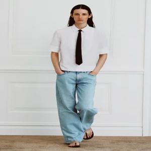 ZARA 자라 ZW 컬렉션 타이 가슴 셔츠 - 화이트 6020/891/250 156327
