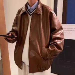 레더 자켓 잠바 집업 유광 페이크 레자 남자 루즈핏