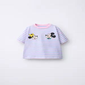 ZARA 자라 MICKEY  MINNIE MOUSE ⓒ DISNEY 스트라이프 티셔츠 - 6061/578/105 151053