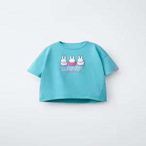 ZARA 자라 미피 자수 티셔츠 - 블루 5643/654/400 151031