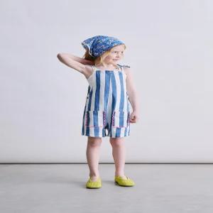ZARA 자라 물결 스트라이프 쇼트 점프수트 - 블루 4441/690/400 150829