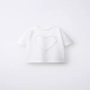 ZARA 자라 패턴 수건감 티셔츠 - 화이트 4012/598/250 150721