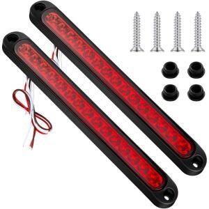 2PCS 10 인치 15 LED 트레일러 테일 라이트 바 정지 회전 어셈블리 세 번째 브레이크 스트립 12 ~ 24 볼트