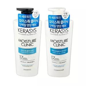 케라시스 모이스춰 샴푸+컨디셔너 600ml 2종세트-O 린스 헤어 모발 세정 클렌징 클렌저 클렌져 두피 기능성