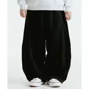 DOUBLE JD 아치 절개 커브드 데님 팬츠 블랙 JGZZ80627BK 3374948