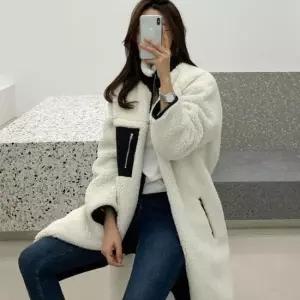 여성플리스자켓 롱 양털 후리스 코트 겨울 여성점퍼 오버핏 박스핏