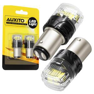 AUXITO 2Pcs 자동차 LED 전구 1157 bay15d p21/5w 브레이크 라이트 360 학위 역방향 조명 Ba15s P21W DRLSi