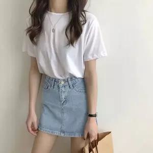 [하프클럽/셀럽하우스]미니 청치마 스커트 캐주얼 워싱데님 데님스커트