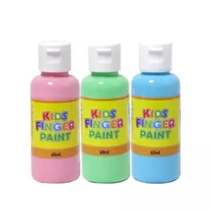 키즈 핑거페인트 파스텔 컬러 60ml 3색 세트 페인팅 어린이 미술놀이 물감 놀이용