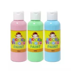 키즈 핑거페인트 파스텔 컬러 120ml 3색 세트 페인팅 어린이 미술놀이 물감 놀이용