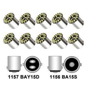 10PCS 자동차 LED 테일 전구 P21W BA15S 1156 BAY15D 방향 지시등 12V 6000K 21 SMD 브레이크 주차 램프