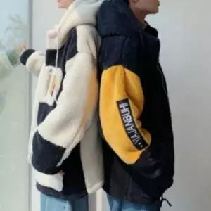 [하프클럽/]남녀공용 후드 양털 집업 점퍼 겨울 데일리 플리스 자켓 후리스