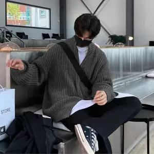 [하프클럽/]남자 간절기 투웨이 지퍼 긴팔 니트 티셔츠 데일리 남성 하프집