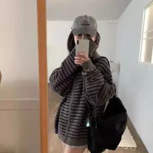 [하프클럽/]스트라이프 후드 집업 가디건 간절기 데일리 루즈핏 남녀공용