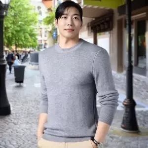 [하프클럽/]남자 가을 라운드넥 긴팔 니트 슬림핏 데일리 정장 이너웨어 스