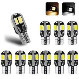 2PCS W5W T10 LED 전구 Canbus 5730 8SMD 12V 6000K 194 168 자동차 인테리어지도 돔 조명 주차 신호 램프