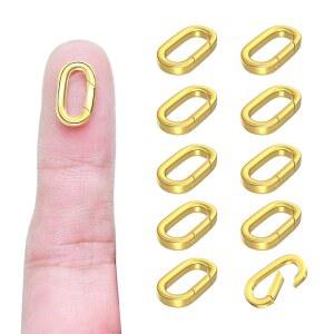 OHINGLT 10Pcs 카라비너 클립 펜던트 클랩스 u2013 18K 골드 목걸이 걸쇠 및 잠금장치, 여성용 팔찌 참 커넥터