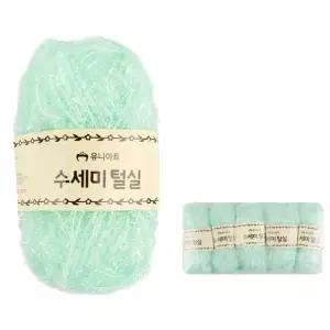 JMds 유니아트 뜨개실 (털) 수세미 미니 (5개입) (민트)재료 만들기 코바늘질 수예용품 미실 아크릴