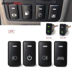 1PC 자동차 녹색 LED 조명 전원 켜기 끄기 스포트라이트 안개등 경적 스위치 버튼 Toyota Fortuner FJ Crui