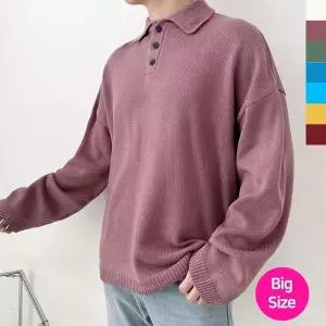 [골드스마일]남자상의 남자빅사이즈카라단추니트