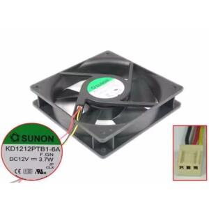 SUNON KD1212PTB1-6A F.GN DC 3 선 서버 냉각 선풍기, 12V, 3.7W, 120x120x25mm
