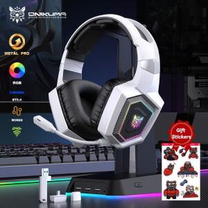 ONIKUMA GT806 2.4GHz 무선 게임용 헤드셋 HiFi 음질 PcLaptop마이크 포함 PC용 차단