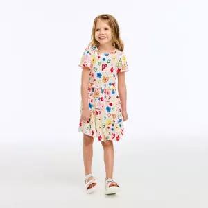 Online Exclusive 팝 하트 보드레 플리츠 원피스_QAOP23631WH 424979 베네통 키즈
