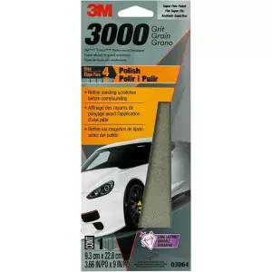 3M 성능 3000 매우 세밀한 및 폴란드 위한 코트 연마에 광택 마감을 9인치, 클리어 (03064) 3-2/3인치 연마재 페인트, 세련된 마감 복원, 이상적, x 사포, 그릿