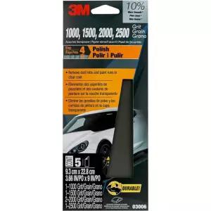 3M 웨토드리 사포, 팩당 2/3 3 03006, x 1500, 2000, 5장 그리츠(1000, 모듬 2500), 총 9인치,