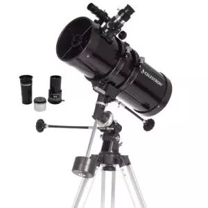 셀레스트론 - 파워시커 망원경 수동 127EQ 패키지 조리개 보너스 적도 초보자용 127mm 독일 및 천문학 휴대용 소형 소프트웨어 114EQ Newtonian Telescope
