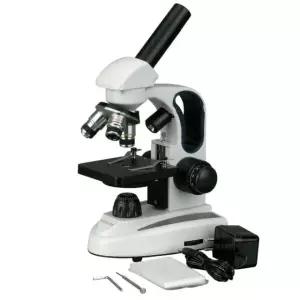 AmScope M158C-2L 무선 WF25x 및 단일 배율, 아이피스, 현미경, WF10x 조잡 미세 렌즈 콘덴서, 브라이트필드, 레오스타트, 화합물 40x-1000x 동축 단안