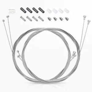 4PCS 범용 자전거 브레이크 케이블 교체 가능한 내부 와이어 무료 캡 엔드 크림프 O-링 액세서리 산악 MTB