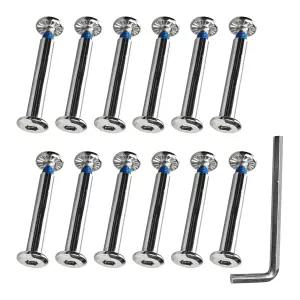 런씨웨이 12Pcs 인라인 스케이트 교체용 나사 6mm OD 롤러 블레이드 휠 액슬 베어링 설치 도구가 있는
