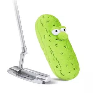 Big Teeth Big Dill Pickle 퍼터 커버, 플러시 퍼니 퍼터 헤드 커버, 블레이드, 하프 말렛 및 하이브리드