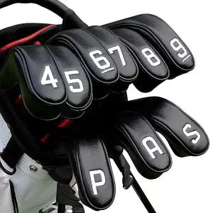 BIG TEETH Golf 하이브리드 아이언 헤드 커버 9피스 하이브리드 헤드 커버 세트 롱 하이브리드 아이언 커버